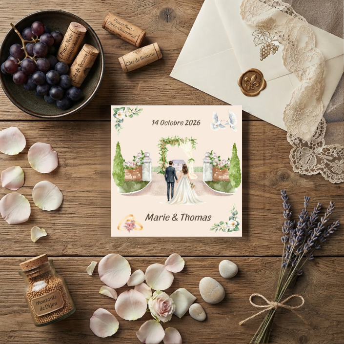 Créations personnalisées à la fin du mariage